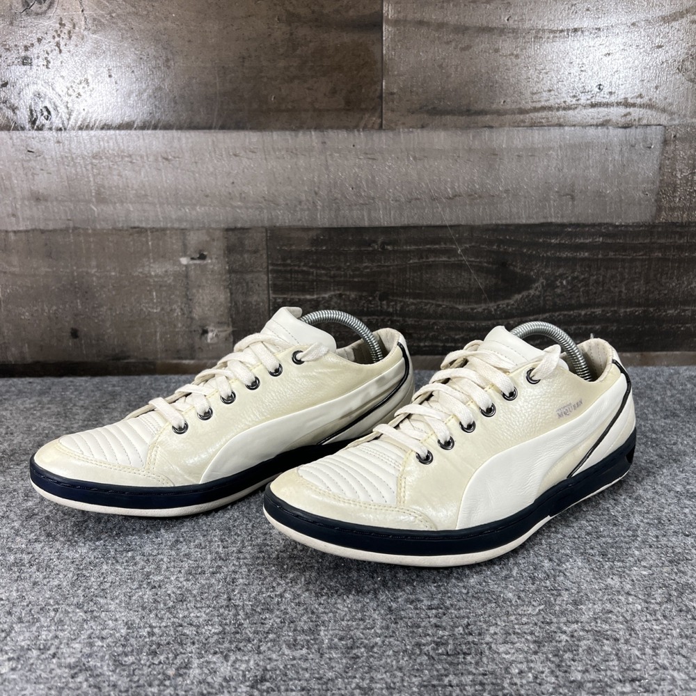 Puma X Alexander McQueen AMQ Tendon Patent Low Old White Navy EU 41 US 8 Vtg